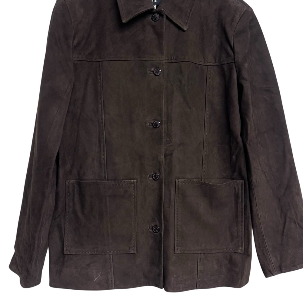 NWT Reformation Veda Lincoln Chocolate Brown Suede Shirt Jacket - Picture 5 of 13